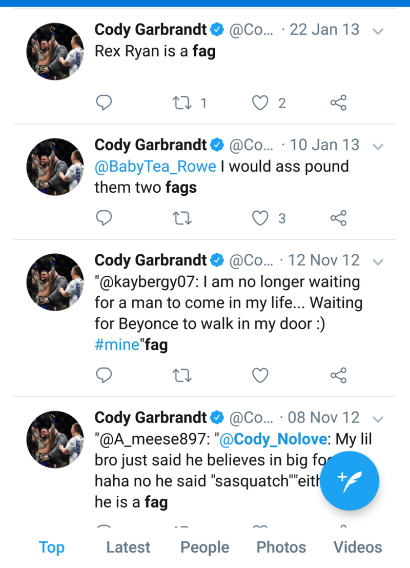 Illustration for article titled Cody Garbrandt Only Has Limp Excuses For His Rotten Old Tweets